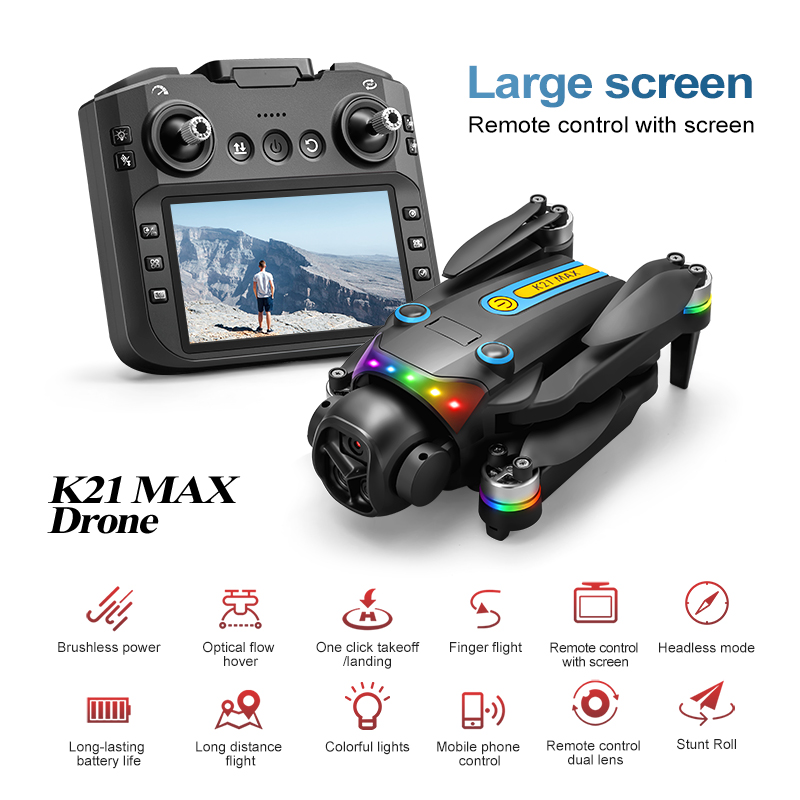 Drone Camera Hd - โดรนถ่ายภาพทางอากาศกลางแจ้ง กล้องคู่ ระบบไฟฟ้า 90 ° 120